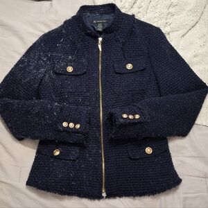INC Tweed Navy Jacket